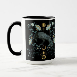 Celestial Raven Coffee Tasse Viking Pagan Botanisc