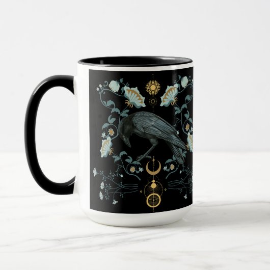Celestial Raven Coffee Tasse Viking Pagan Botanisc (Links)