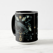 Celestial Raven Coffee Tasse Viking Pagan Botanisc (Vorderseite Links)