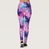 Celestial Raven Galaxy Pastel Halloween Muster Leggings (Rückseite)