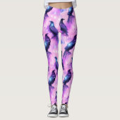 Celestial Raven Galaxy Pastel Halloween Muster Leggings (Vorderseite)