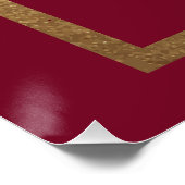 Celestial Red Gold Mimosa Bar Sun Moon Stars Poster (Ecke)