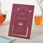 Celestial Red Gold Sun Moon Stars Oh Snap Sockelschild (In Situ)