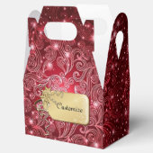 Celestial Red Wirbel & Stars Gable Gvor Box Geschenkschachtel (Geöffnet)