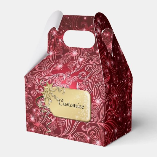 Celestial Red Wirbel & Stars Gable Gvor Box Geschenkschachtel (Vorderseite)