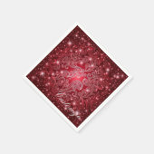 Celestial Red Wirbel & Stars Napkins Serviette (Ecke)