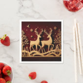 Celestial Reindeer Waltz – Golden Forest Serviette (Beispiel)
