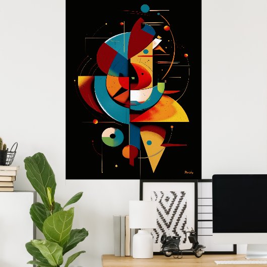 Celestial Rhythm – Abstract Geometric Motion Poster (Heimbüro)
