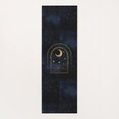 Celestial Rising Moon Monogram Gold Glitzer Navy Yogamatte (Rückseite)