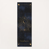 Celestial Rising Sun Monogram Palms Gold Glitzer Yogamatte (Vorderseite)