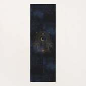 Celestial Rising Sun Monogram Palms Gold Glitzer Yogamatte (Rückseite)