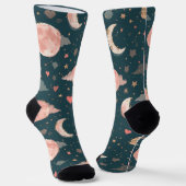 Celestial Romance Dreamy Moon & Stars Valentine Se Socken (Gewinkelt)