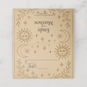 Celestial Romance Elegant Celestial Design Platzkarte (Außenseite Aufgefaltet)