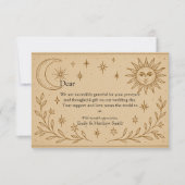 Celestial Romance Sun and Moon Design Dankeskarte (Vorderseite)
