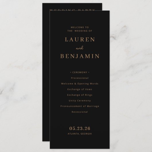 Celestial Romance Wedding Programm (Vorne/Hinten)