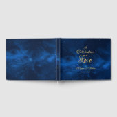 Celestial Romantic Blue Nebula Galaxy Gästebuch (Voll)