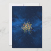 Celestial Romantic Modern Blue Universe Save The Date (Rückseite)