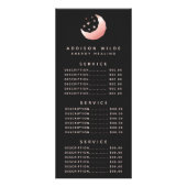 Celestial Rose Gold Crescent Moon Price Rack Card Werbekarte (Vorne)