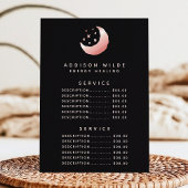 Celestial Rose Gold Crescent Moon Service Price Menükarte