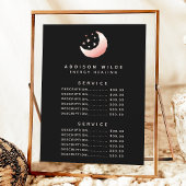Celestial Rose Gold Crescent Moon Service Price Menükarte