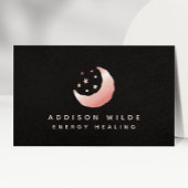 Celestial Rose Gold Crescent Moon Stars Kosmische Visitenkarte
