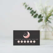 Celestial Rose Gold Crescent Moon Stars Logo Treuekarte (Stehend Vorderseite)