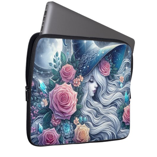 Celestial Rose Witch Dreamscape Laptopschutzhülle (Vorne Rechts)