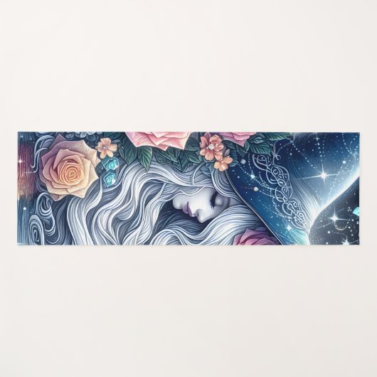 Celestial Rose Witch Dreamscape Yogamatte (Vorderseite (Horizontal))