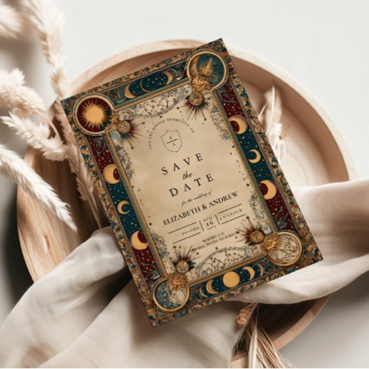 Celestial Royal Baroque Wedding Save The Date