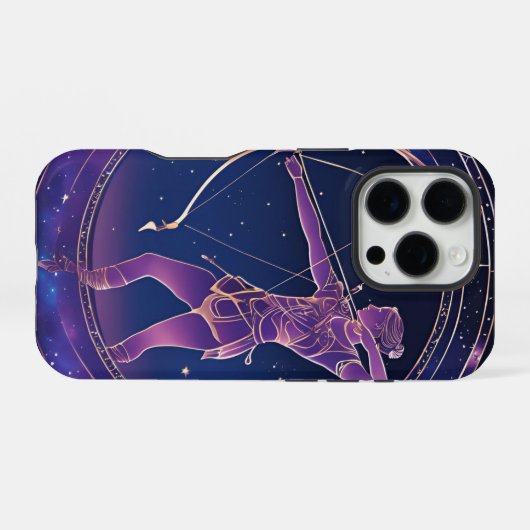 Celestial Sagittarius Zodiac Sign iPhone Hülle (Rückseite (Horizontal))