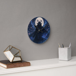 Celestial Samurai Cloak Dark Fantasy Anime Warrior Runde Wanduhr