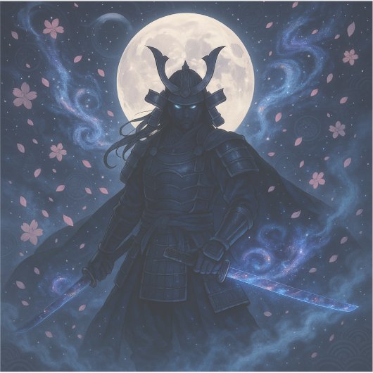 Celestial Samurai Dark Fantasy Anime Vinyl Aufkleb Aufkleber (Vorderseite)