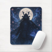 Celestial Samurai Mouse Pad | Dark Fantasy Anime Mousepad (Mit Mouse)