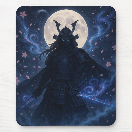 Celestial Samurai Mouse Pad | Dark Fantasy Anime Mousepad (Vorne)