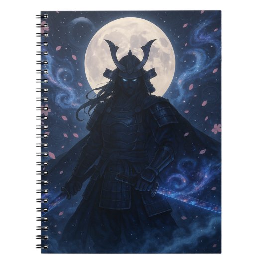 Celestial Samurai-Notebook | Anime Fantasy Warrior Notizblock (Vorderseite)