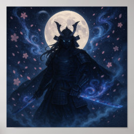 Celestial Samurai Poster | Dark Fantasy Anime Wall