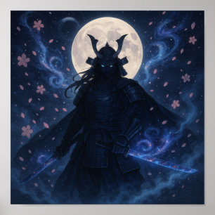 Celestial Samurai Poster   Dark Fantasy Anime Wall