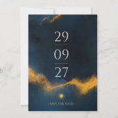 Celestial Save the Date - Midnight Blue und Gold (Vorderseite)