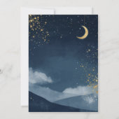 Celestial Save the Date | Navy & Gold Starry Night Einladung (Rückseite)