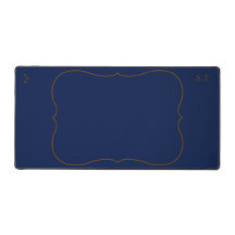 Celestial Scholar Navy Blue Desk Mat With Initials