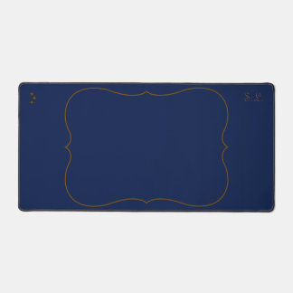 Celestial Scholar Navy Blue Desk Mat With Initials Schreibtischunterlage