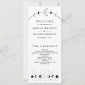 Celestial Schwarz-weiß Moon Wedding Program (Vorderseite)
