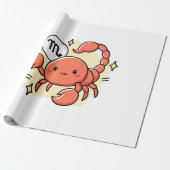 Celestial Scorpio Zodiac Chibi Line Art Gift Geschenkpapier (Ungerollt)