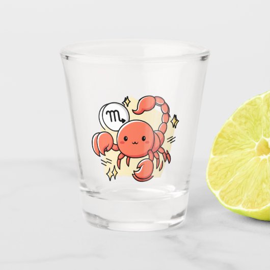 Celestial Scorpio Zodiac Chibi Line Art Gift Schnapsglas (Vorderseite)
