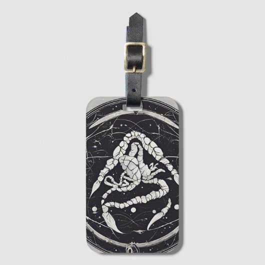 Celestial Scorpio Zodiac Sign Gepäckanhänger (Vorderseite Vertikal)