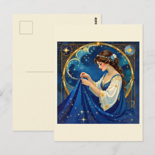 Celestial Seamstress - Nähmaschine - Nähgeschenk Postkarte (Vorne/Hinten)