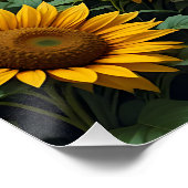 Celestial Sentience: Roboter in Sunflower Fields Poster (Ecke)