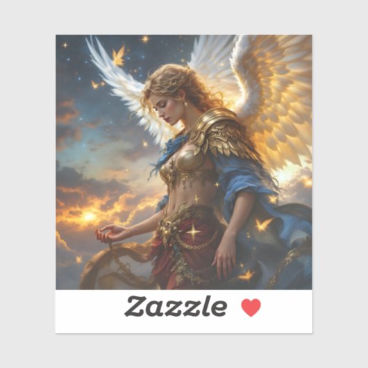 Celestial Sentinel - Engel der Morgendämmerung und Aufkleber (Blatt)