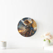 Celestial Sentinel - Engel der Morgendämmerung und Runde Wanduhr (Zuhause)