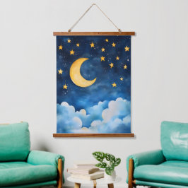 Celestial Serenity Wandteppich Mit Holzrahmen